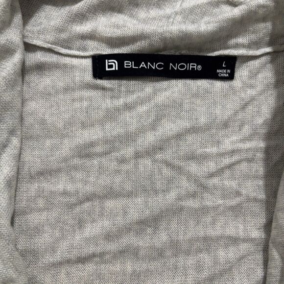 Blanc Noir Sweater Women’s Large Gray Yolo Drape Front Cardigan Open NEW - Picture 5 of 7